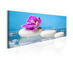 murando Quadro 120x40 cm Stampa su tela in TNT XXL Immagini moderni Murale Fotografia Grafica Decorazione da parete 1 pezzo Natura Feng Shui Spa Fiori Orchidea Pietra bianco rosa blu b-B-0214-b-a