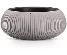 Prosperplast - Vaso per piante design 2 in 1 simile al cemento, vaso per piante rotondo in plastica