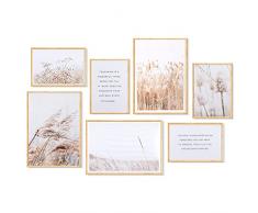 WILDKEN Premium Poster Quadri Moderni Soggiorno -7 Set Stampe da Parete-Decorazioni da Muro per Camera da Letto e Cucina -3 x A3(30*42cm) +4 x A4(21*30cm)- Senza Cornici