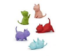 Amoy-Art 5pcs Statuetta Scultura Gatto Statua Decorazione Resina Figurina Regalo Arte