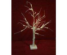 Unbekannt Regali di Natale Albero LED Glitter di 60 cm, Plastica, Bianco, 11 x 11 x 60 cm