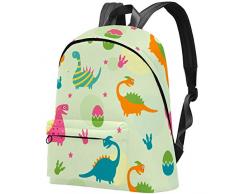 Uova colorate di dinosauro Borsa Teens Student Bookbag Borse a tracolla leggere Zaino da viaggio Zaini giornalieri