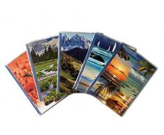 5 Album a Tasche 10X15 per 200 Foto (40 Foto Cad.) con Memo, Copertina Morbida Personalizzabile, Albumino Fotografico Salvaspazio CLEAR 10X15/20 Vari