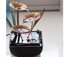 Adanse Fontane da Interno Decorative Fontana di Loto rtigianato nel Resina Regali Feng Shui Ruota Fontana da Tavolo per Home Office Decorazione da tè Spina UE