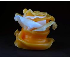 Candela artigianale artistica fatta a mano fiore Camelia regalo di nozze bomboniera arredo casa