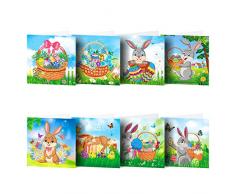 ycyingcheng Diamante pittura biglietti di Natale, 5D fai da te diamante pittura biglietto di auguri cartolina di compleanno Natale Ringraziamento Pasqua regali per i bambini