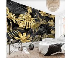 Poster Giganti Da Parete Poster Da Parete Grande Carta Da Parati Personalizzata 3D Moderno E Minimalista Murale Astratto Dorato Foglia Di Banana Camera Da Letto Soggiorno Sfondo Muro-400 * 280 Cm