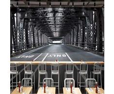 Foto Wallpaper 3D Stereoscopic Space Bridge Building Grande murale Retro Bar Restaurant Poster Decor Wall Painting Paper-430 * 300