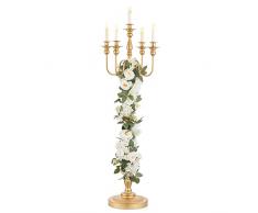 Inweder Candelabro a 5 Bracci in Oro - 1Pc Candelabro Nuziale in Metallo Alto 1,2 m Portacandele da Pavimento Centrotavola Nuziale Portacandele per Eventi Cerimonia Natale Corridoio Decorazione Casa