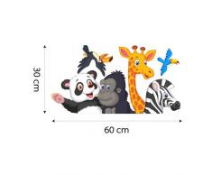 wall art R00150 Wall Sticker per Bambini Amici Divertente 2, Wallpaper, Multicolore, 120 X 30 X CM