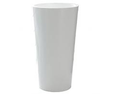 Euro3Plast 2785 03 Vaso per Fiori e Piante, Bianco, 33x33x61 cm