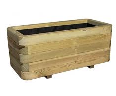 AVANTI TRENDSTORE - Hannes - Fioriera in legno massiccio adatto per il balcone/giardino, ideale per fiori e decorazioni. Disponibile in diverse misure (40x35x90 cm)