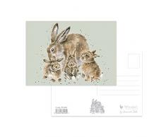 Wrendale - PC009 – Cartolina pasquale, coniglio, 10,5 cm x 15 cm, verde