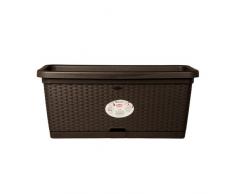 Stefanplast 2075955 Vaso di fiori naturale con auto-irrigazione Sistema Moka 80 x 40 x 34 cm