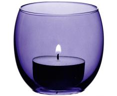 LSA International Coro-Set da 4 portalumini per candeline scalda-piatto. 6.5 cm viola