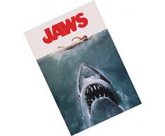 Targa in alluminio con scritta Jaws in metallo con scritta in lingua inglese Manifesto cinematografico (lingua italiana non garantita) con scritta in inglese Man Cave Shark, 1