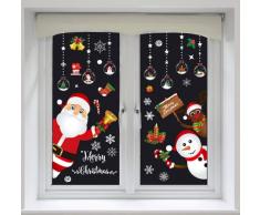 Vetrofanie Natalizie,Adesivi Natale Fai da te Finestra Sticker Decorazione Natale Adesivi Rimovibile Adesivi Decorazioni Natalizie Finestre per Vetrine Negozi Casa