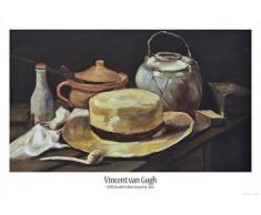 1art1 Vincent Van Gogh Poster Natura Morta con Cappello di Paglia E Pipa, 1885 Stampa 91x61 cm