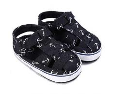 Geagodelia Sandali Estivi per Neonato per Bambina Scarpine Casual per Presepe Morbide Prewalker (Nero, 0-6 mesi)