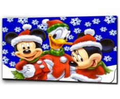 Plush Prints Disney Mickey Mouse in tela, con stampa natalizia, Bianco/Nero, 20" x32"