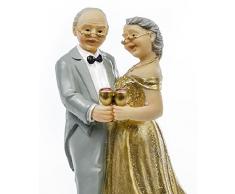 PartyDeco STATUINA Topper SPOSI 50 Anni Matrimonio Nozze Decorazione Torta Cake Anniversario, Multicolore, 12 cm