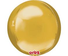 Amscan 15 pollici / 38 centimetri Orbz Foil Palloncino (oro)