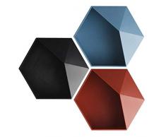 Opak Stile Nordico esagono Geometrico portaoggetti Montaggio a Parete mensola Galleggiante portavasi per Fiori mensole appese Decorazione della Parete, 3 Pezzi