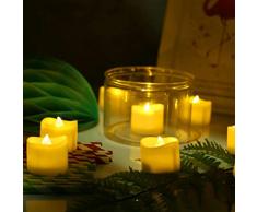 flintronic 12 Lumini Candele LED, Candele Senza Fiamma con Batterie Adatte per Decorazione di Casa Camera Natale Pasqua Festa Di Matrimonio – Bianco Caldo