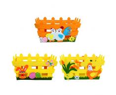 Amosfun Cestini di Pasqua Cestini Artigianali Cesto di Uova di Pasqua Cesto di Pasqua Decorazioni per la casa Ornamenti Regalo di Pasqua Decorazione del Partito Pasqua Colore Casuale 1 pz