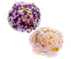 LEDSHLIU Coriandoli Oro Rosa Multicolore, 1cm Rotondi, 30g, 3000 Pezzi - Decorazione Elegante e Moderna per Feste - Compleanno, Matrimonio, Baby Shower, Capodanno (2 Stili)