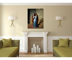 Legendarte P-108 Quadro di Francesco Hayez - Il Bacio, Stampa digitale su tela, Multicolore, cm. 60 x 75