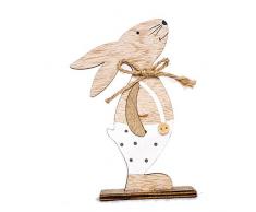HshDUti Coniglio di Pasqua Coniglio di Legno Simpatico Coniglietto di Cartone Animato, Decorazioni per la Casa C