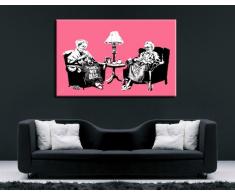 'Banksy stampa su tela, 100 x 70 cm K. Poster. Tela già su telaio. Pop Art dipinto stampe artistiche da parete, immagini, immagini per decorazione – decorazione/Top 100 "Banksy foto – Graffiti/Street Art stampe artistiche