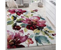 Tappeto Moderno Effetto Quadro Tappeto con Motivo A Fiori Colorato Mix di Colori Multicolore, Dimensione:80x150 cm