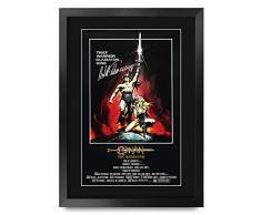 HWC Trading Conan The Barbarian The Cast Arnold Schwarzenegger Gifts - Poster autografato per Appassionati di Film e Memorabilia, Formato A3