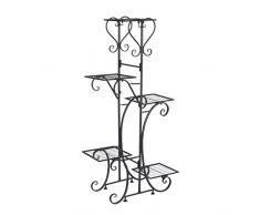 Seciie Portavasi in Ferro Scaffale Porta-Fiori con 5 Strati, Portavasi Fioriera Decorativa per Giardino da Interno e Esterno, 50 x 25 x 106cm