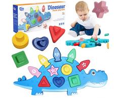Lubibi Giochi Bambini Giocattolo Montessori Bambino 1 2 3 Anno Dinosauro Cognitivo​ Forme, Numeri e Colori Gioco Educativi Bambini Giocattolo Compleanno Regali Natale Bambina Ragazzi 10 12 18 Mesi