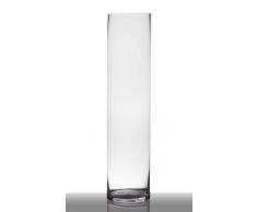INNA-Glas Vaso da Pavimento in Vetro Sansa, Cilindro/Rotondo, Trasparente, 80cm, Ø 19cm - Portacandela Decorativo/Portalumino in Vetro