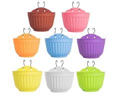 ORIMERC Vaso da parete in resina colorata da appendere alla parete verticale da giardino, da appendere alla finestra, per interni ed esterni, per cucina, balcone, ringhiera, camera da letto, tralicci