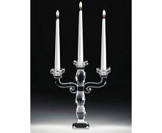Candeliere candelabro da tavolo tre bracci fiamme vetro cristallo trasparente elegante alta qualità