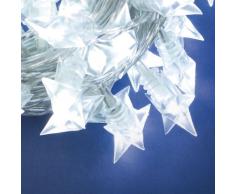 XMASKING Collana 7,5 m, 60 Ministelle, LED Bianco Freddo, con Giochi di Luce, Decorazioni Natalizie, luci per LAlbero di Natale, luci di Natale