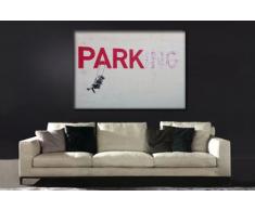 Kunstbruder 'Stampa su tela Banksy Graffiti – Immagine 40 x 30 cm Parking. Immagine già montato su telaio. Pop Art pittura arte stampe, quadri, Immagini Per La Decorazione, 70x100cm
