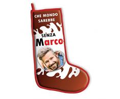 Calza Personalizzata della befana Che Mondo Sarebbe Senza con Nome e Foto per Natale ed Epifania