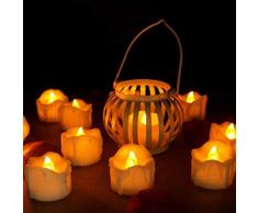 innislink LED Candele, Candele Senza Fiamma a LED con Funzione Timer 12pcs lumini FLAC Nucleo Candela elettrica a Batteria luci Decorazione per Albero di Natale Pasqua Festa di Matrimonio – Bianco