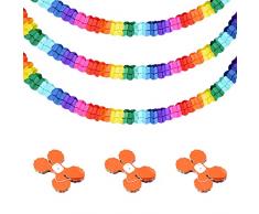 6 Pezzi Ghirlande di Carta Multicolore 3 Metri Quadrifoglio Ghirlanda Quadrifoglio Festoni Colorato per Festa di Compleanno Laurea Matrimonio Battesimo