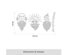 NT0281 Adesivi Murali - Rock Santa - Vetrofanie natalizie - 60x90 cm - bianco - Decorazioni vetrine per Natale, stickers, adesivi