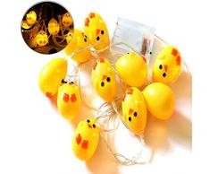 Funpa String Light, 10 Lampadine Fairy Light Chick Luce A Forma di LED Home String Light per La Decorazione di Pasqua