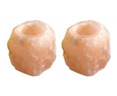 Set da pezzi: portalumini Rock Small ogni 600 – 800 G handgeschlagen in cristallo di sale vom Fusse Des Himalaya