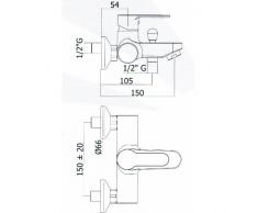 MISCELATORE VASCA BLU026 BLU PAFFONI CON DOCCETTA