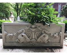 Casa Padrino Vaso da fiori barocco stile antico 36 x 81 x H. 43 cm - vaso da fiori quadrato in stile barocco - vaso di fiori - fioriera Art Nouveau